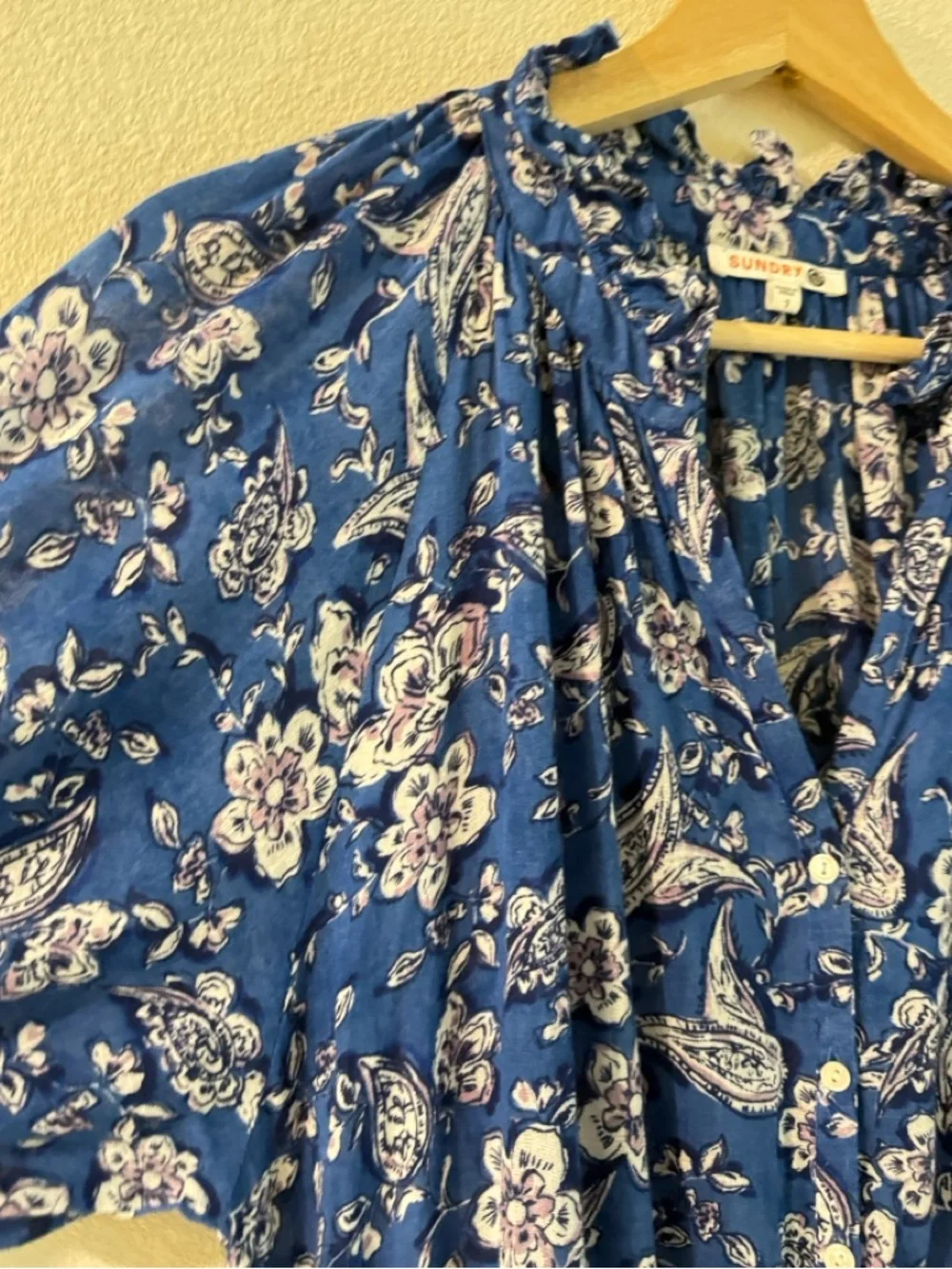 Anthropologie sundry mini dress perrin paisley size S - Picture 9 of 14
